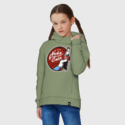 Толстовка оверсайз детская Nuka cola sticker, цвет: авокадо — фото 2
