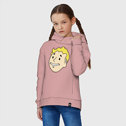 Толстовка оверсайз детская Vault boy head, цвет: пыльно-розовый — фото 2