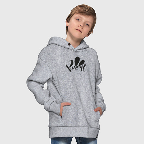 Детское худи оверсайз Надпись Rabbit / Меланж – фото 4