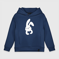 Толстовка оверсайз детская Lovely bunny, цвет: тёмно-синий