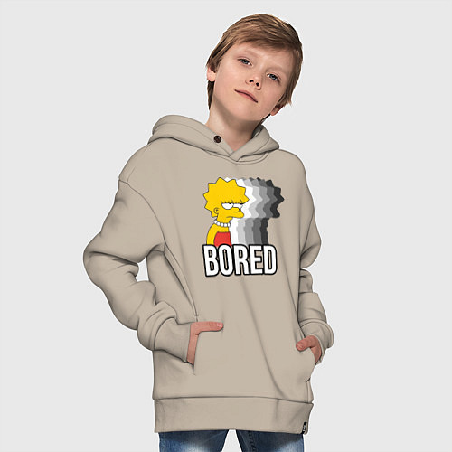 Детское худи оверсайз Лиза Симпсон - bored / Миндальный – фото 4