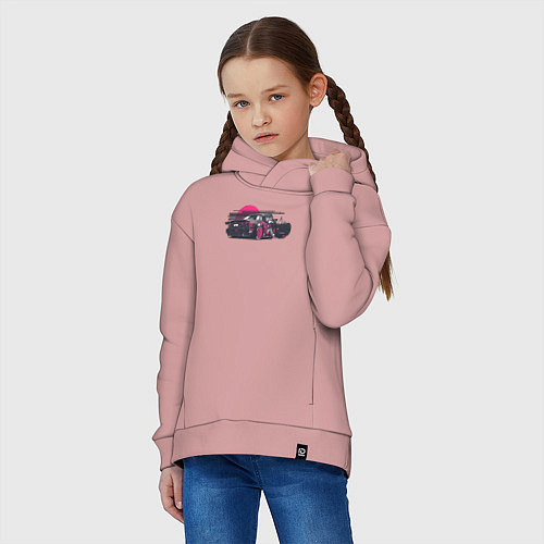 Детское худи оверсайз JDM Girl / Пыльно-розовый – фото 3
