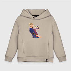 Толстовка оверсайз детская Messi Barcelona, цвет: миндальный