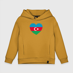 Толстовка оверсайз детская Сердце Азербайджана, цвет: горчичный