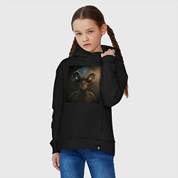 Толстовка оверсайз детская Гость из космоса, цвет: черный — фото 2