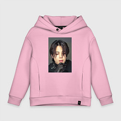 Толстовка оверсайз детская Handsome Jimin, цвет: светло-розовый