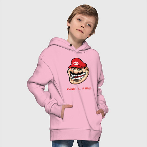 Детское худи оверсайз Mario player 1 / Светло-розовый – фото 4
