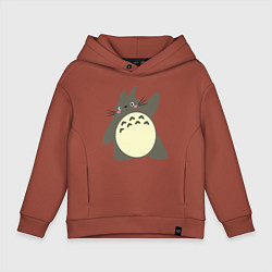 Толстовка оверсайз детская Hello Totoro, цвет: кирпичный