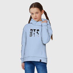 Толстовка оверсайз детская BTS logo, цвет: мягкое небо — фото 2