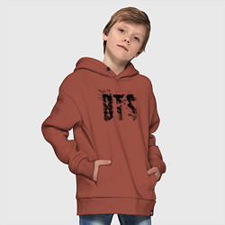 Толстовка оверсайз детская BTS logo, цвет: кирпичный — фото 2