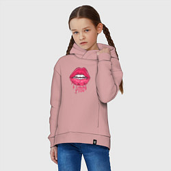 Толстовка оверсайз детская Sweet Lips, цвет: пыльно-розовый — фото 2