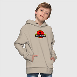 Толстовка оверсайз детская Rockin Dad, цвет: миндальный — фото 2