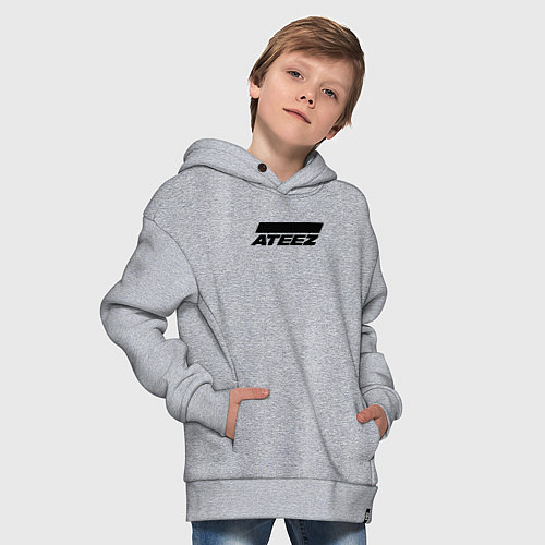 Детское худи оверсайз Ateez big logo / Меланж – фото 4