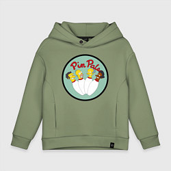 Толстовка оверсайз детская Simpsons bowling, цвет: авокадо