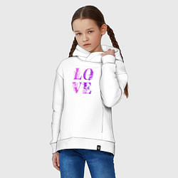 Толстовка оверсайз детская Love Любовь цветы, цвет: белый — фото 2