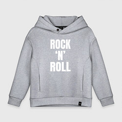 Детское худи оверсайз Rocknroll белая большая надпись