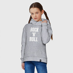 Толстовка оверсайз детская Rocknroll белая большая надпись, цвет: меланж — фото 2