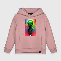 Детское худи оверсайз Alien - neural network - art - neon glow