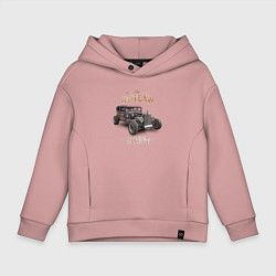 Толстовка оверсайз детская Хот род - мятежный гараж, цвет: пыльно-розовый