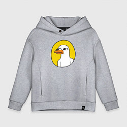 Толстовка оверсайз детская Серьезный гусь, цвет: меланж