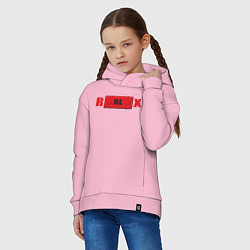 Толстовка оверсайз детская Roblox деталь, цвет: светло-розовый — фото 2