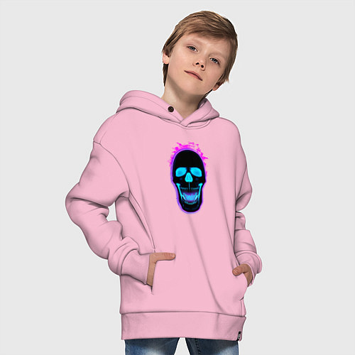 Детское худи оверсайз Standoff 2 skull art neon / Светло-розовый – фото 4