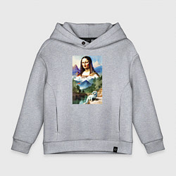 Детское худи оверсайз Джоконда и её любимый дракончик - акварель