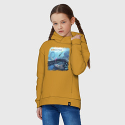 Толстовка оверсайз детская Subnautica - подводный мир, цвет: горчичный — фото 2