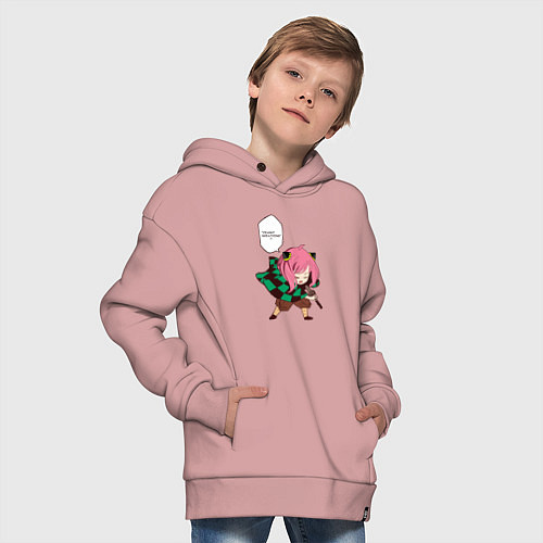 Детское худи оверсайз Peanut breathing / Пыльно-розовый – фото 4