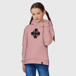 Толстовка оверсайз детская Кельтский крест, цвет: пыльно-розовый — фото 2