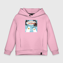 Толстовка оверсайз детская Чайки на курорте, цвет: светло-розовый