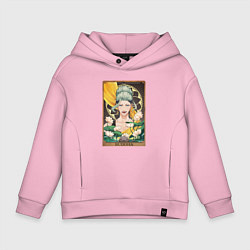 Толстовка оверсайз детская The Buddha Tarot Card, цвет: светло-розовый