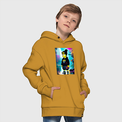 Детское худи оверсайз Bart Simpson - street fantasy / Горчичный – фото 4