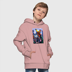 Толстовка оверсайз детская Subnautica морские чудовища, цвет: пыльно-розовый — фото 2