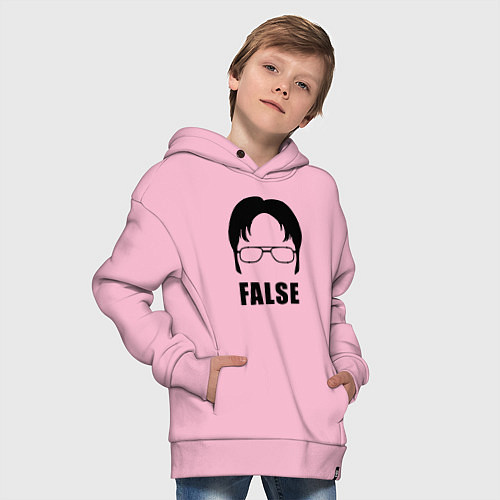Детское худи оверсайз Дуайт Шрут / Светло-розовый – фото 4
