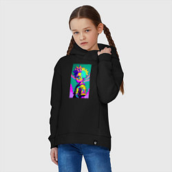 Толстовка оверсайз детская Bart Simpson - pop art, цвет: черный — фото 2