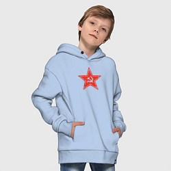 Толстовка оверсайз детская USSR star, цвет: мягкое небо — фото 2