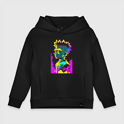 Толстовка оверсайз детская Bart Simpson - pop art, цвет: черный