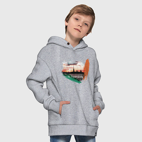 Детское худи оверсайз Питер Петропаловка / Меланж – фото 4