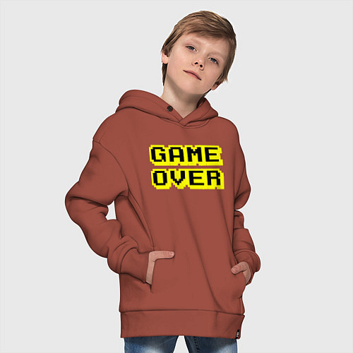 Детское худи оверсайз Черно-желтый конец игры / Кирпичный – фото 4