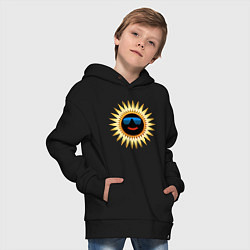 Толстовка оверсайз детская Солнце в очках, цвет: черный — фото 2