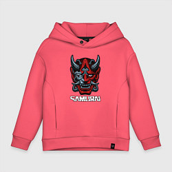Толстовка оверсайз детская Samurai mask, цвет: коралловый