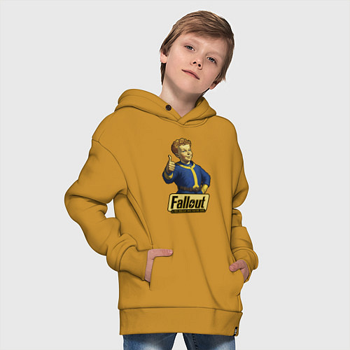 Детское худи оверсайз Real vault boy / Горчичный – фото 4