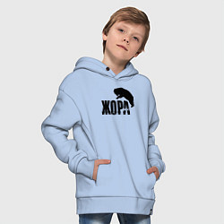Толстовка оверсайз детская Жора и медаедь, цвет: мягкое небо — фото 2