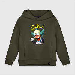 Толстовка оверсайз детская Krusty the clown, цвет: хаки