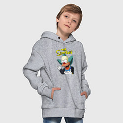 Толстовка оверсайз детская Krusty the clown, цвет: меланж — фото 2