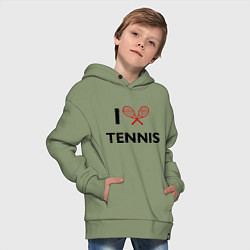 Толстовка оверсайз детская I Love Tennis, цвет: авокадо — фото 2