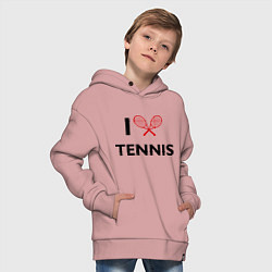 Толстовка оверсайз детская I Love Tennis, цвет: пыльно-розовый — фото 2