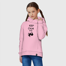 Толстовка оверсайз детская Keep calm and judo, цвет: светло-розовый — фото 2