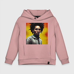 Детское худи оверсайз Граффити Арт в оранжевых тонах Боб Марли